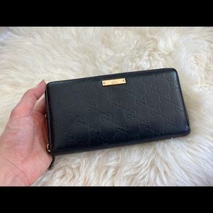 Gucci long wallet monogram leather